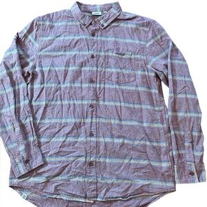 Vans Men's XL Casual Mauve Striped long sleeve button down 100% cotton Shirt